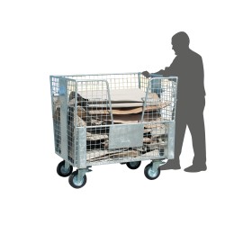 Wheeled wire mesh container